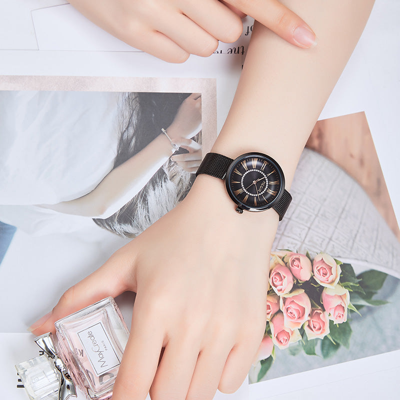 Megir Mesh Steel Quartz Watch for Women | Velorent Time