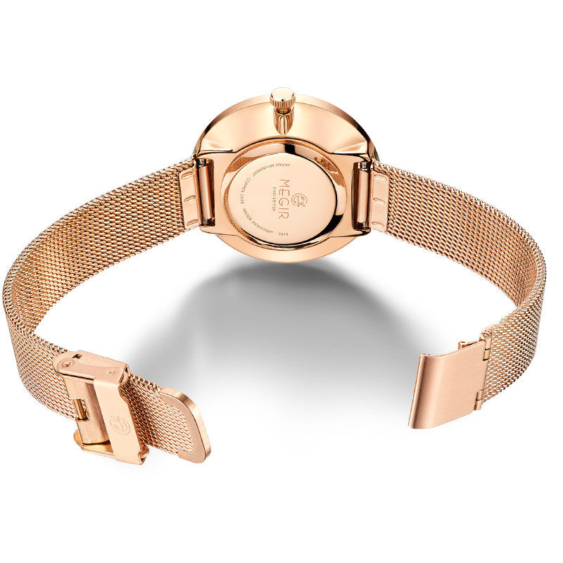 Megir Mesh Steel Quartz Watch for Women | Velorent Time
