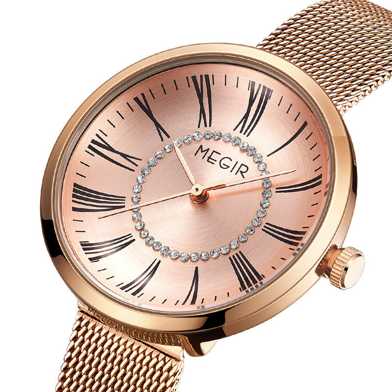 Megir Mesh Steel Quartz Watch for Women | Velorent Time